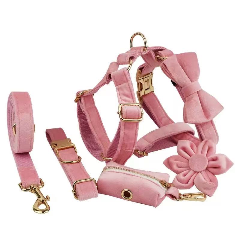 Pink velvet pet supplies